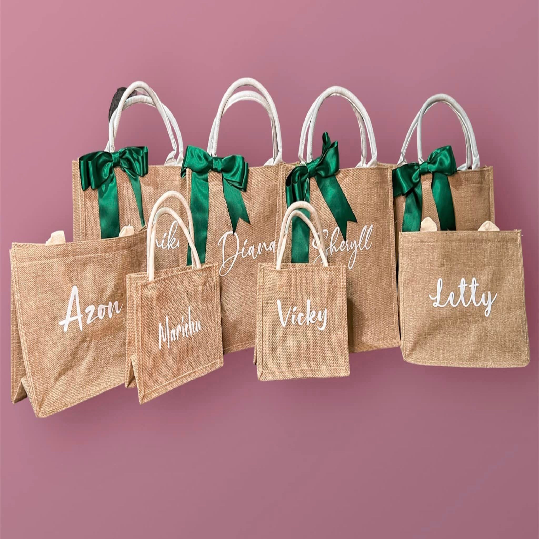 Personalised Burlap Jute Gift Bag